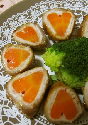 ハートにんじんのお肉巻♥お弁当にも-レシピのメイン写真
