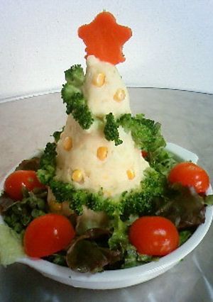 ポテトサラダでクリスマスツリー★-レシピのメイン写真