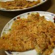 キムチ入りのねぎ焼き