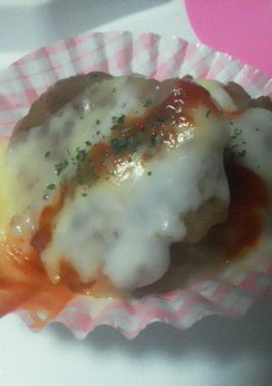 冷食で♪超簡単お弁当チーズハンバーグ-レシピのメイン写真