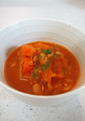 煮るだけ！野菜たっぷり水なしトマトスープ-レシピのメイン写真