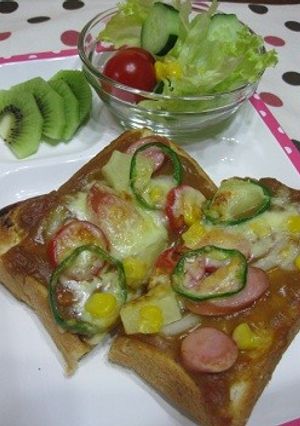 パインカレーピザトースト-レシピのメイン写真