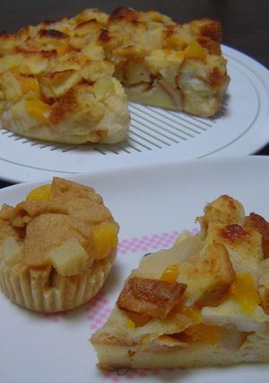 フルーツ缶入り☆パンプディングケーキ-レシピのメイン写真