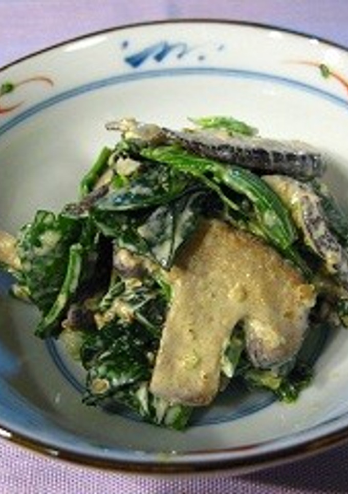 ほうれん草と焼き椎茸の胡麻マヨ和え-レシピのメイン写真
