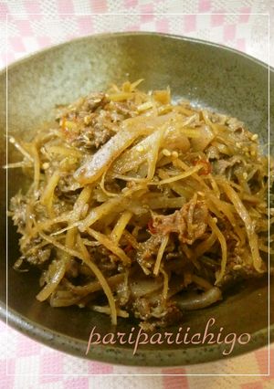 ごぼうと牛肉の甘辛煮♡お弁当にも♬-レシピのメイン写真