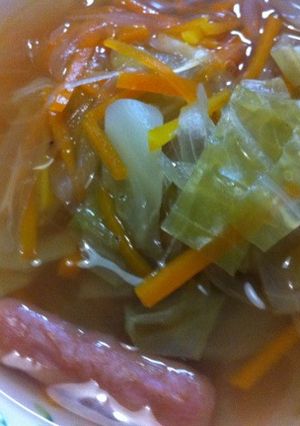 ポークビッツで簡単スープ-レシピのメイン写真