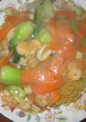冷凍シーフードたっぷりヘルシー皿うどん-レシピのメイン写真