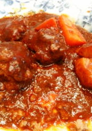 生肉にさわらないで作る！煮込みハンバーグ-レシピのメイン写真