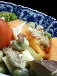さつまいもと柿と枝豆の秋サラダ-レシピのメイン写真