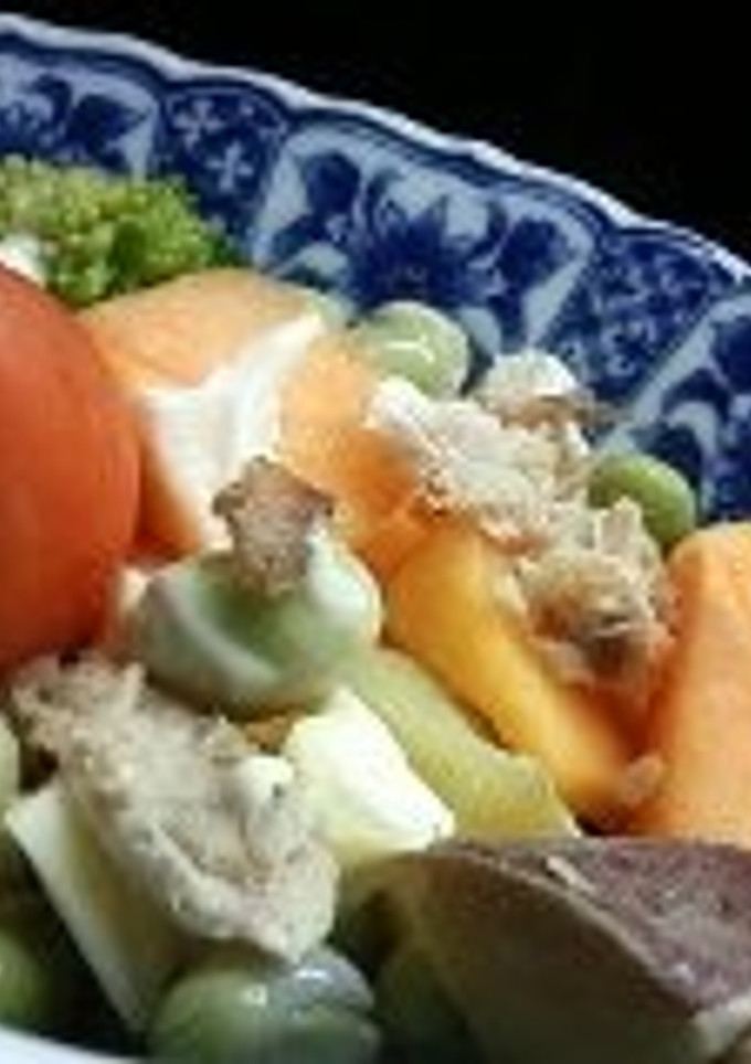 さつまいもと柿と枝豆の秋サラダ-レシピのメイン写真