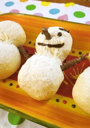 甘酒仕込みのしっとり白パン＊雪ダルさん＊-レシピのメイン写真