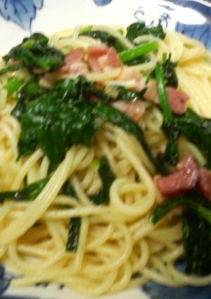 カロチン豊富ほうれん草ベーコンスパゲティ-レシピのメイン写真