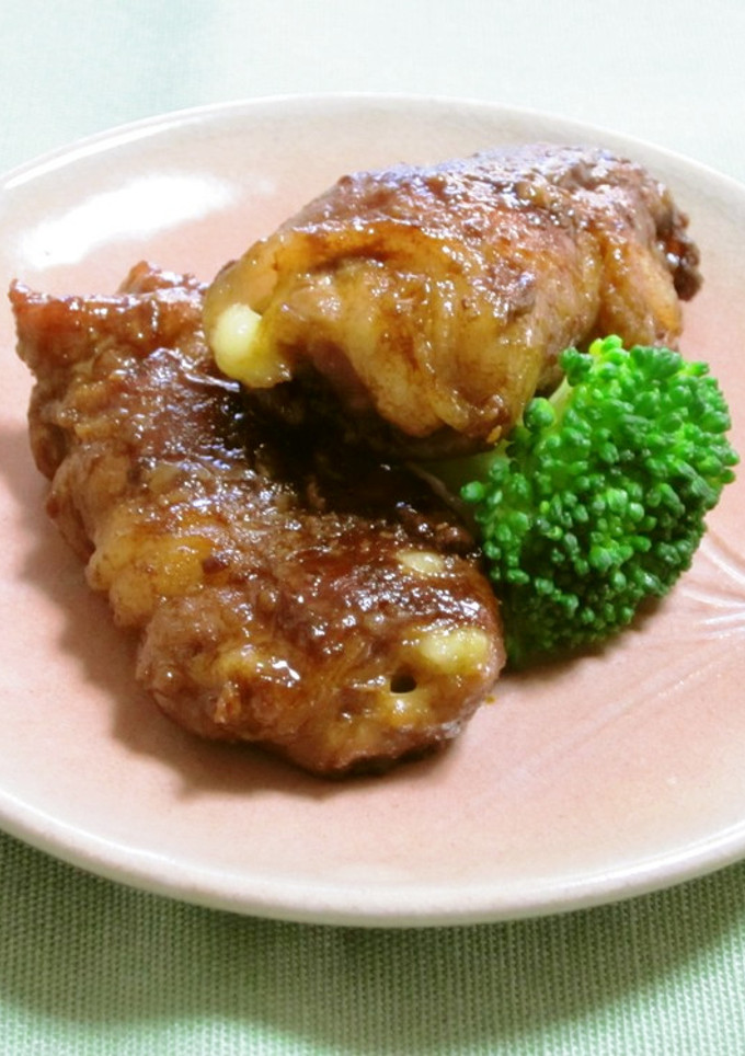 南瓜とチーズの豚肉巻き☆ウスターソース煮-レシピのメイン写真