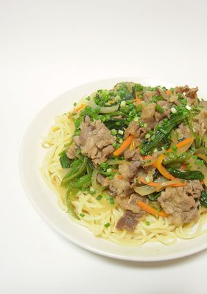 ほうれん草と牛肉で＊焼肉スパゲティ♪-レシピのメイン写真