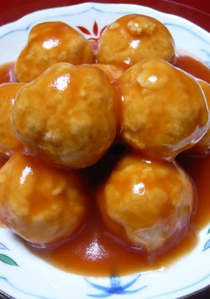 鶏団子のケチャップあんかけ-レシピのメイン写真