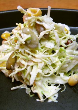 手抜きコールスローで野菜とお豆を-レシピのメイン写真