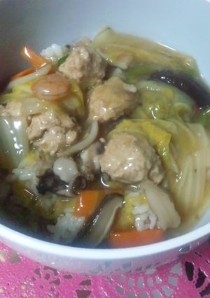 鶏団子入り中華丼-レシピのメイン写真