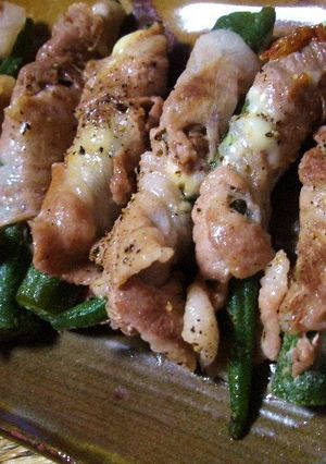 豚肉とチーズでオクラ巻き-レシピのメイン写真
