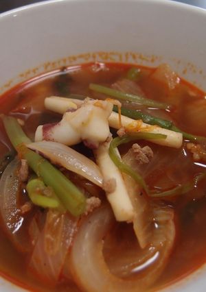 イカと豚肉の☆韓国コクうまスープ♪-レシピのメイン写真