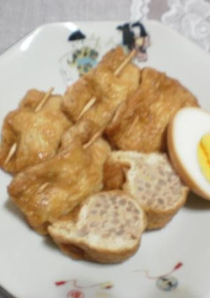 モヤシと挽肉の巾着煮-レシピのメイン写真