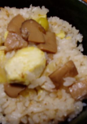 ヘルシー！手軽に松茸栗ぎんなんご飯♪-レシピのメイン写真