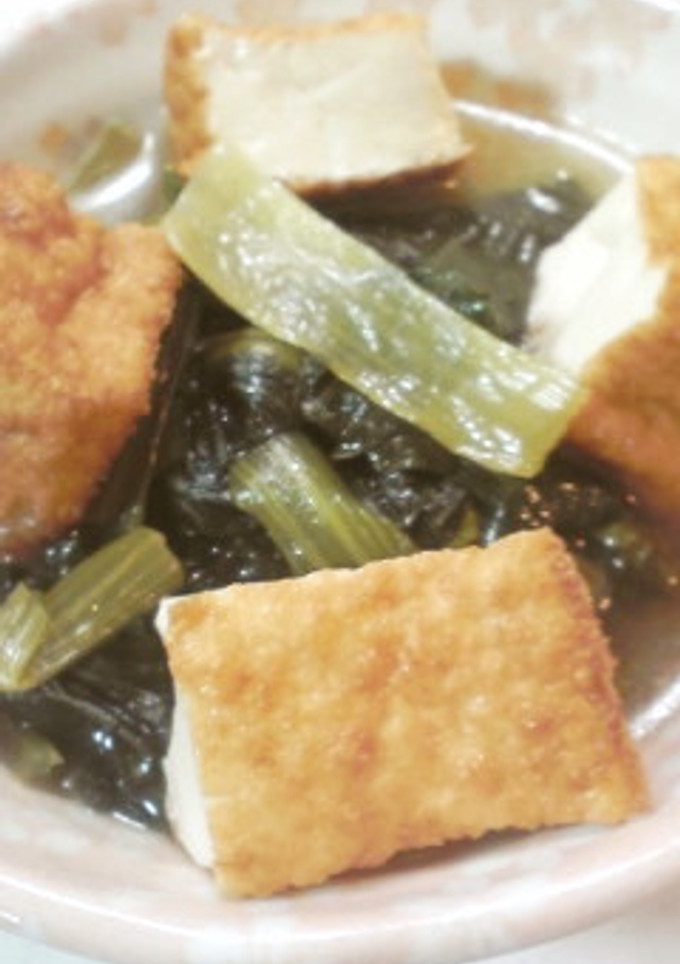 １０分で完成！小松菜と厚揚げの煮物♪-レシピのメイン写真