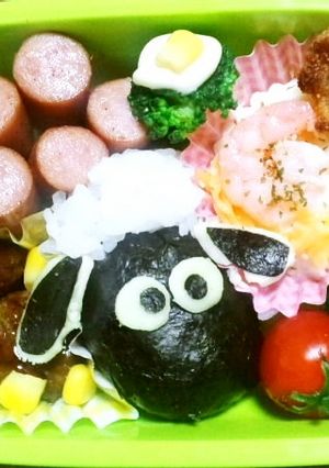 簡単♡ひつじのショーンおにぎり☆キャラ弁-レシピのメイン写真