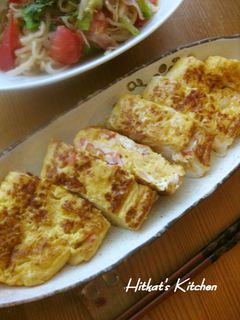 蟹かま麺つゆで旨味増♪ふんわりだし巻き卵-レシピのメイン写真