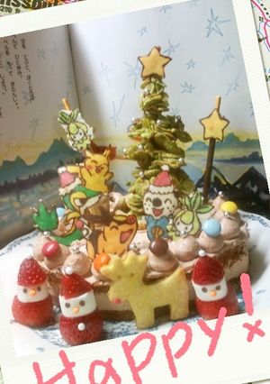 キャラデコクリスマスケーキ＊ポケモン-レシピのメイン写真