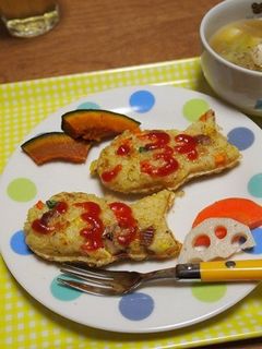 ミニたい焼き型で♪オトトオムライス♪-レシピのメイン写真