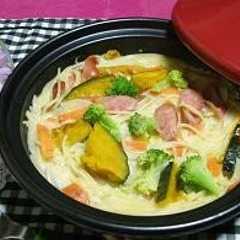 รูปของ タジン鍋でクリームパスタ☆彡