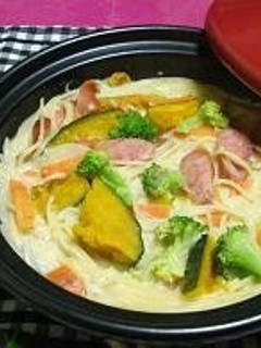 タジン鍋でクリームパスタ☆彡-レシピのメイン写真