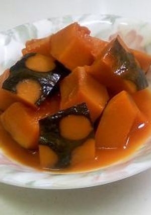 かぼちゃの野菜飲料バターしょう油煮-レシピのメイン写真