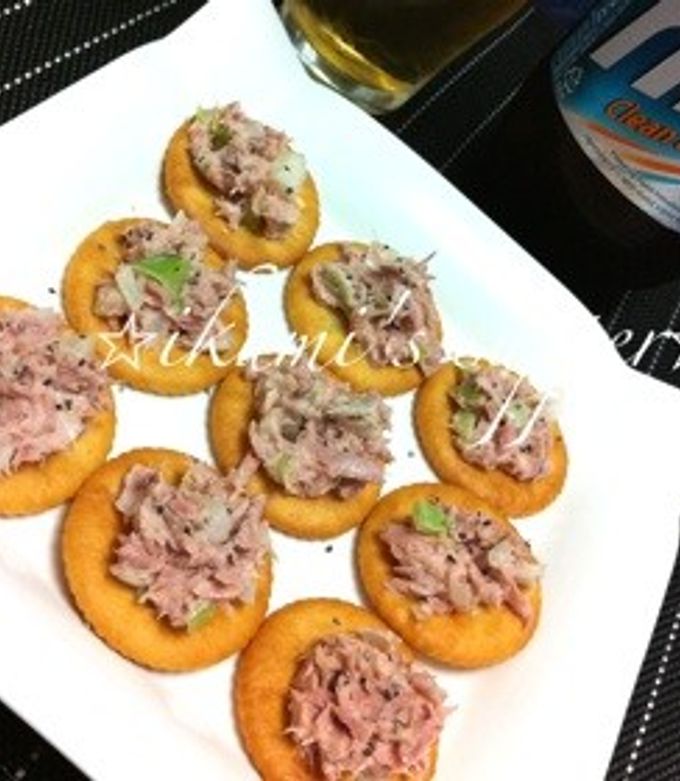 簡単おつまみツナマヨカナッペ by うさぎの目 【クックパッド