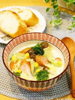 白菜たっぷり✽豆乳スープ-レシピのメイン写真