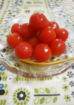 デザート感覚♪ミニトマトの蜂蜜レモン漬け-レシピのメイン写真