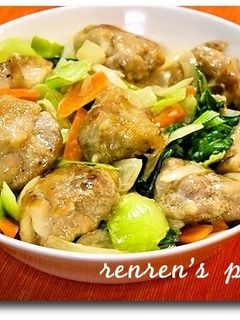 爽やか☆チンゲン菜と鶏のマヨポン炒め-レシピのメイン写真