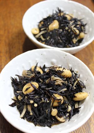 水煮大豆エノキタケ入りひじきの煮物-レシピのメイン写真