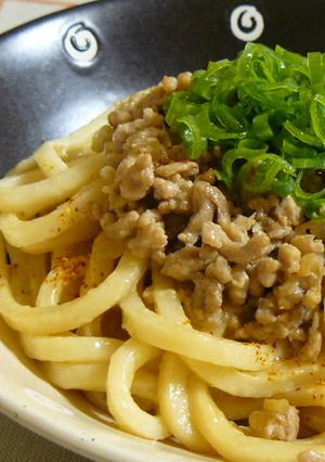 マヨ味♡豚そぼろの焼きうどん♫-レシピのメイン写真