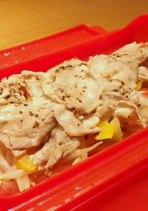 ルクエ♪豚バラの長ネギともやし蒸し-レシピのメイン写真