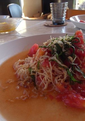 トマトの冷製パスタ、そうめんでも-レシピのメイン写真