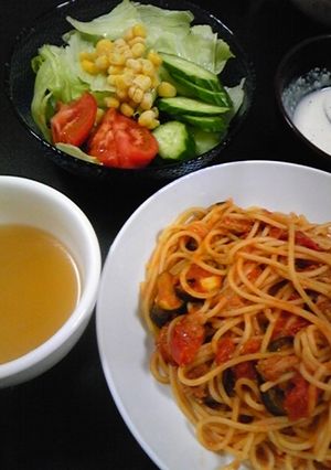簡単★なすとツナのトマトパスタ-レシピのメイン写真