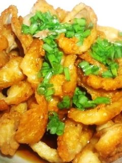 簡単♪節約♪鶏皮だけっカリッと鶏皮ポン酢-レシピのメイン写真