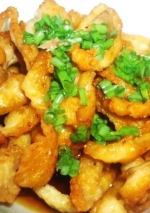 簡単♪節約♪鶏皮だけっカリッと鶏皮ポン酢-レシピのメイン写真