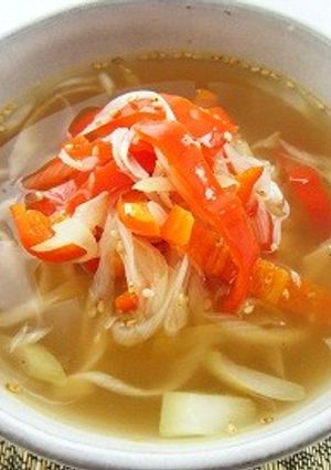 赤ピーマンのピリ辛中華スープ-レシピのメイン写真