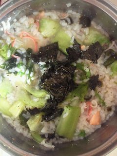 *コンビニおにぎりで簡単!緑の雑炊*-レシピのメイン写真