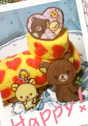 イエローハート米粉ロールケーキリラックマ-レシピのメイン写真
