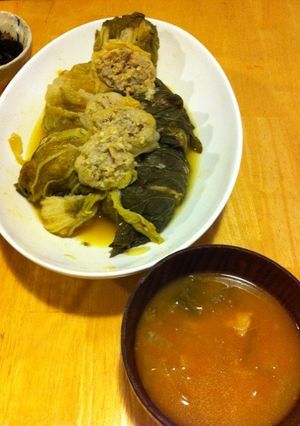 つなぎは白いご飯！ロール白菜とスープ-レシピのメイン写真