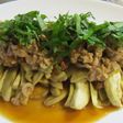ダイエット♪なすの豚梅わさびソース