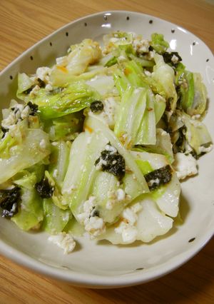 シンプルなのに旨い『キャベツと豆腐炒め』-レシピのメイン写真